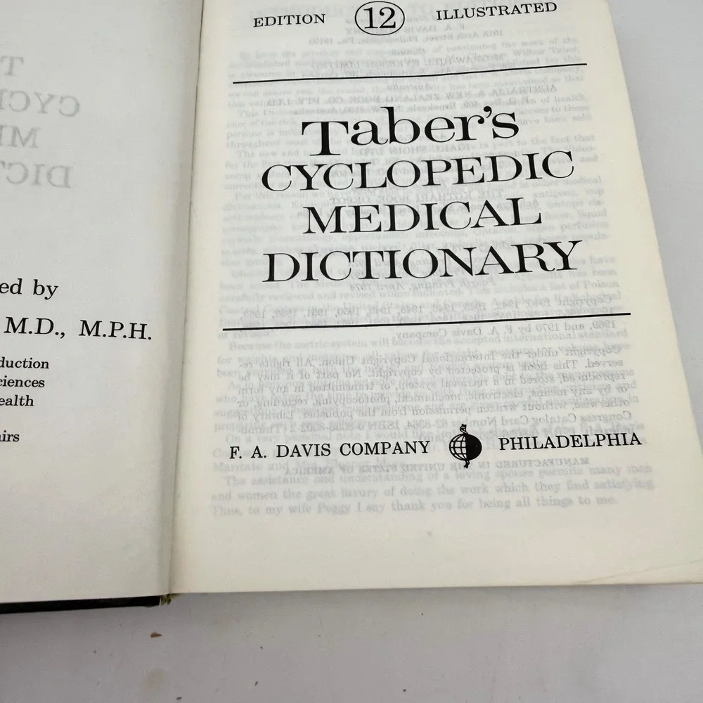 Tabers Cyclopedic Medical Dictionary 12th Edition Illustrated 1974 Thumb Indexed
